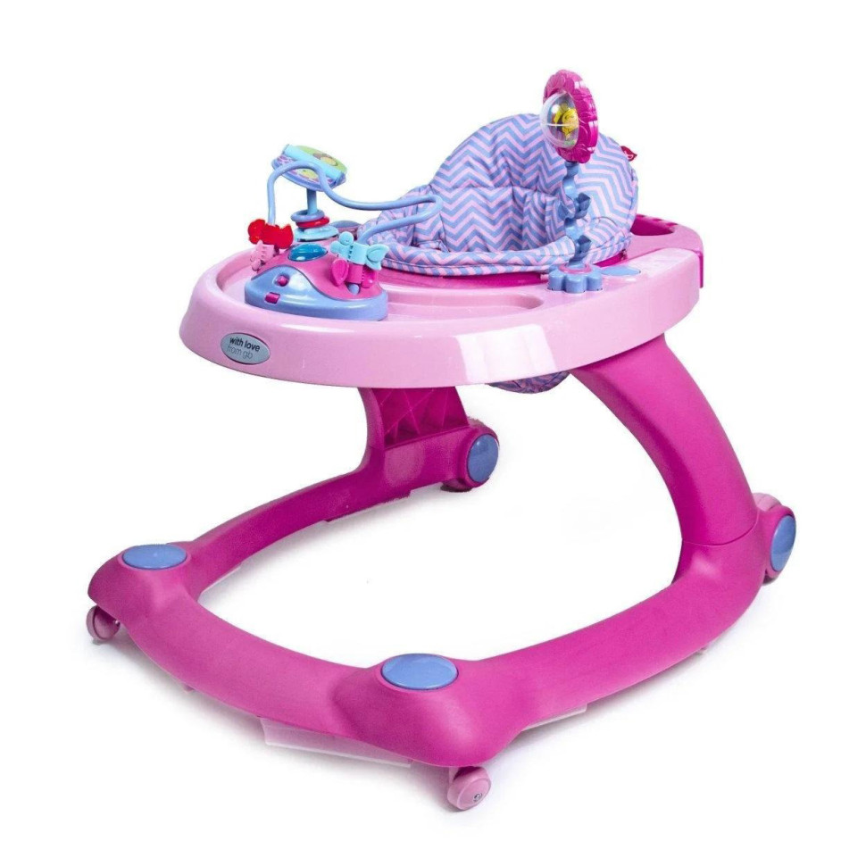 Дитячі ходунки 2в1 GoodBaby XB606E-4FSS до 12 кг, з брязкальцями, рожевий