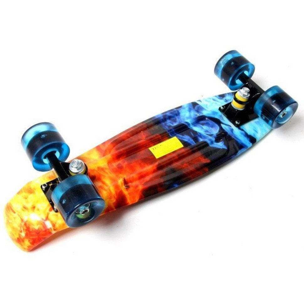 Скейт Penny Board «Вогонь і лід» Bambi 1507802626 колеса зі світлом 80 кг