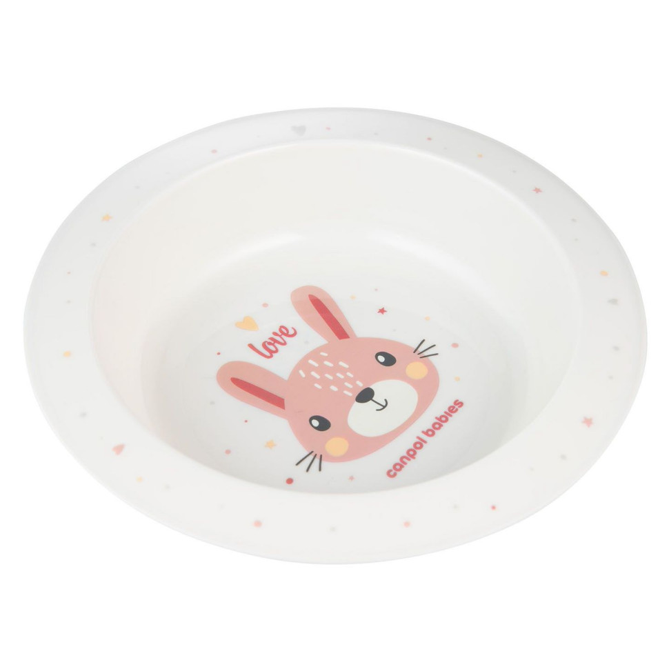 Дитяча пластикова мисочка Cute animals Canpol babies 4/412_pin2 рожевий, 270 мл