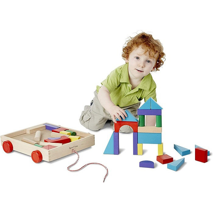 Набір дерев'яних блоків на візку Melissa&Doug MD14209, 36 кубиків