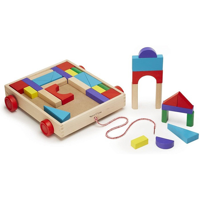 Набір дерев'яних блоків на візку Melissa&Doug MD14209, 36 кубиків