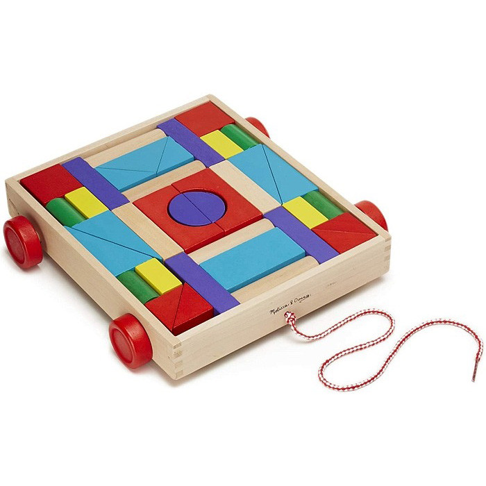 Набір дерев'яних блоків на візку Melissa&Doug MD14209, 36 кубиків