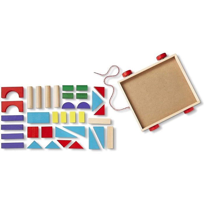 Набір дерев'яних блоків на візку Melissa&Doug MD14209, 36 кубиків