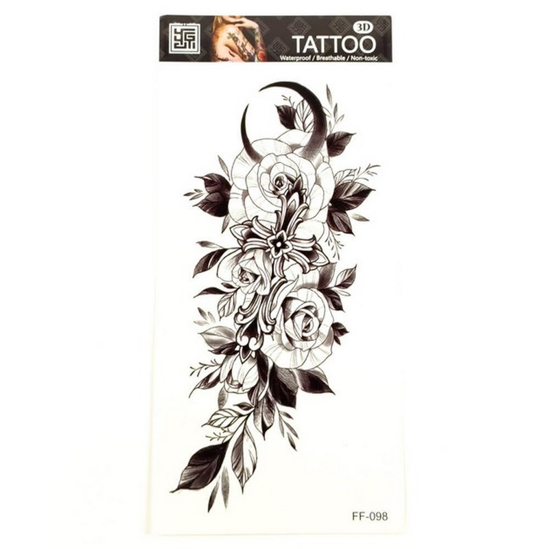 Временное тату «Цветы» Fresh Tattoo FF-098 размер 19 х 9 см