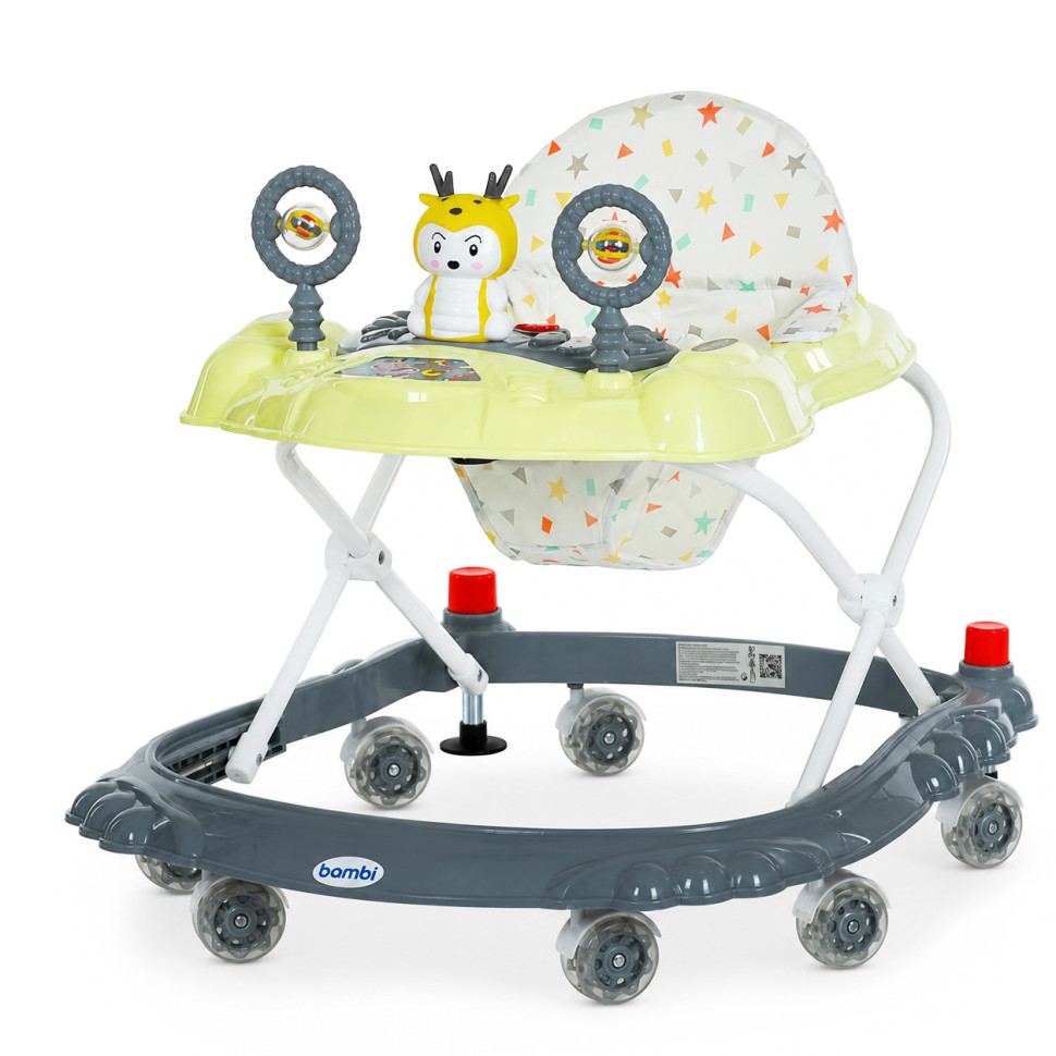 Детские Ходунки Bambi M 3168-1(Gray) музыкальные и световые эффекты, со стопором