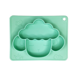 Силиконовая тарелка-коврик "Баранчик" Mega Zayka MGZ-0125(Turquoise) 18х23 см