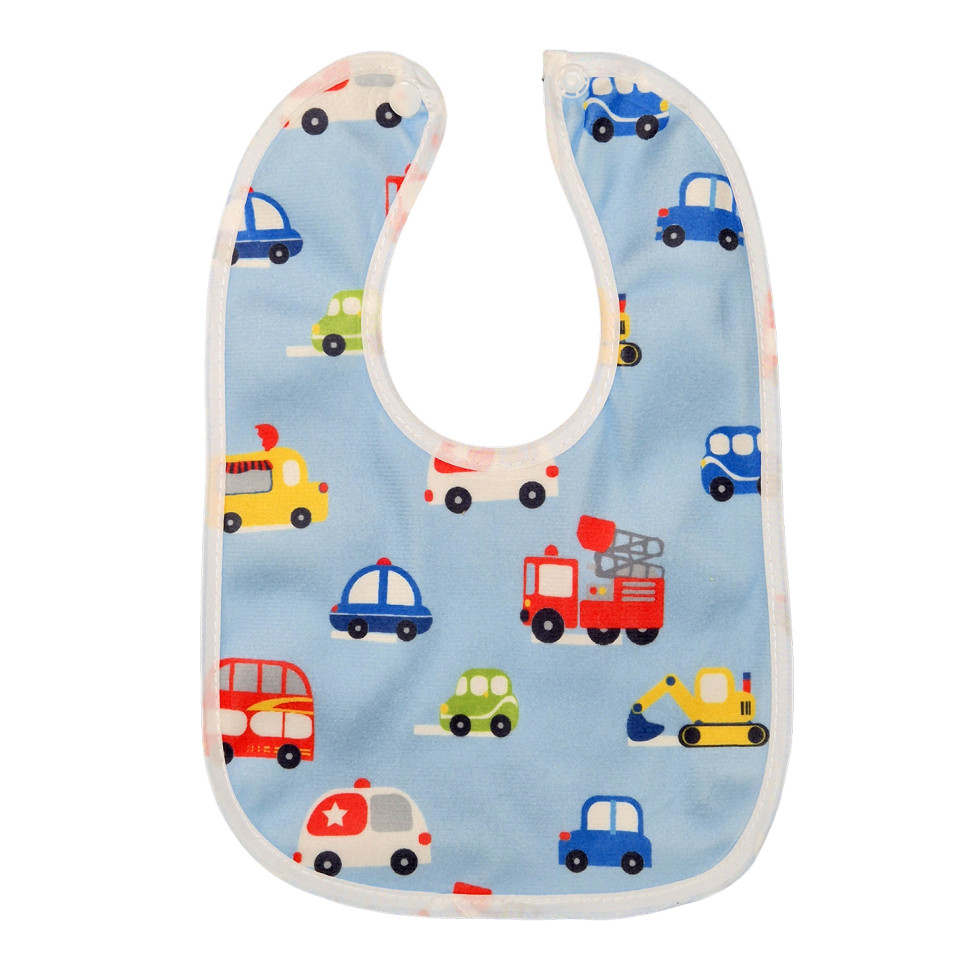Детский тканевой слюнявчик Mega Zayka MGZ-0600(Blue) на кнопке
