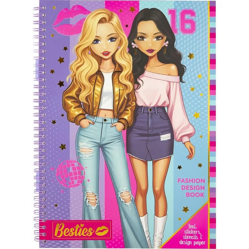 Набор для творчества Книга модельера Besties 990203 фиолетовая, с наклейками