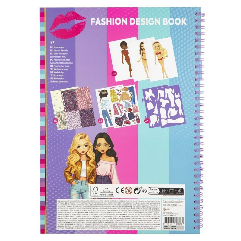 Набор для творчества Книга модельера Besties 990203 фиолетовая, с наклейками