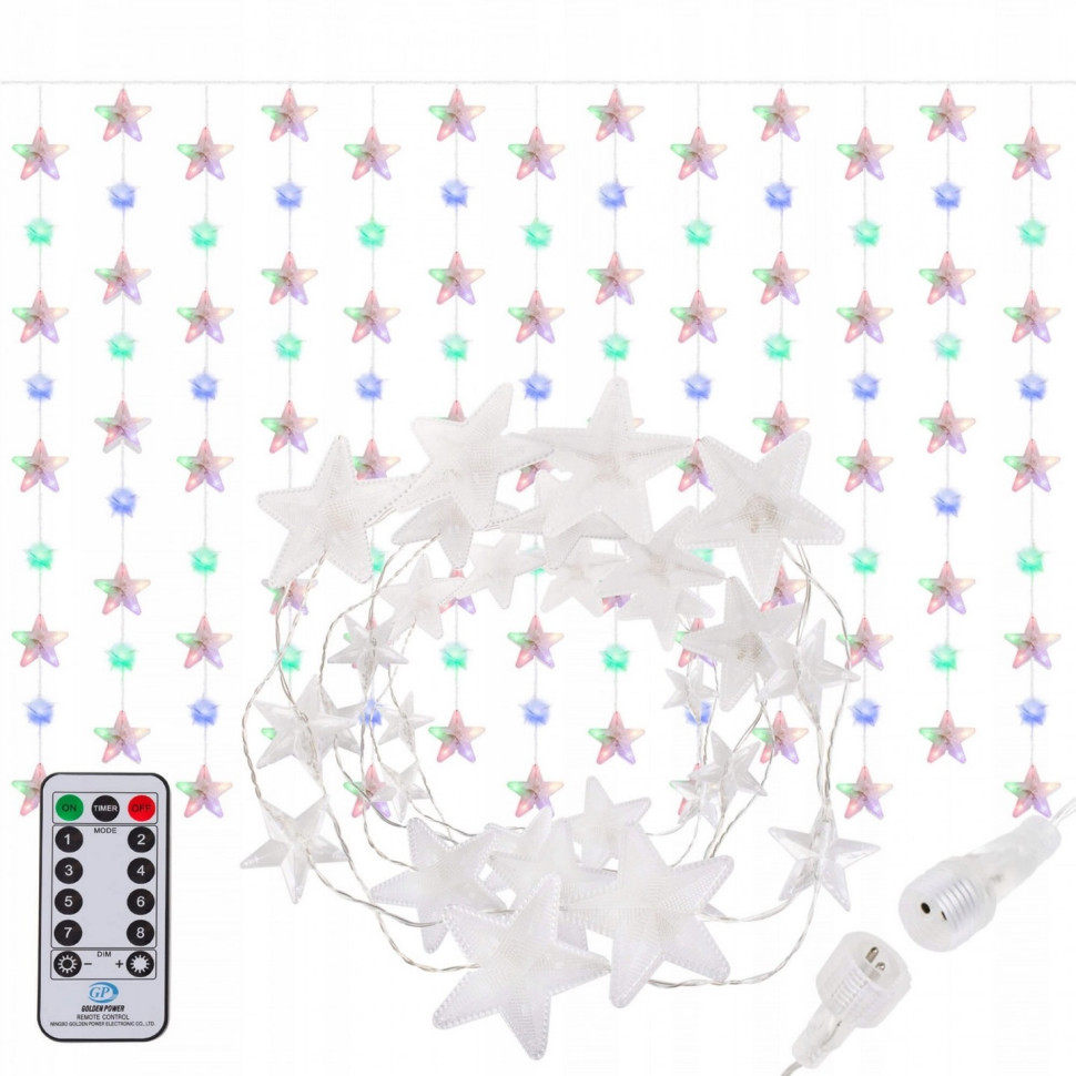 Гирлянда бахрома уличная Springos CL4008, 2 м 136 LED-Pilot, Mix