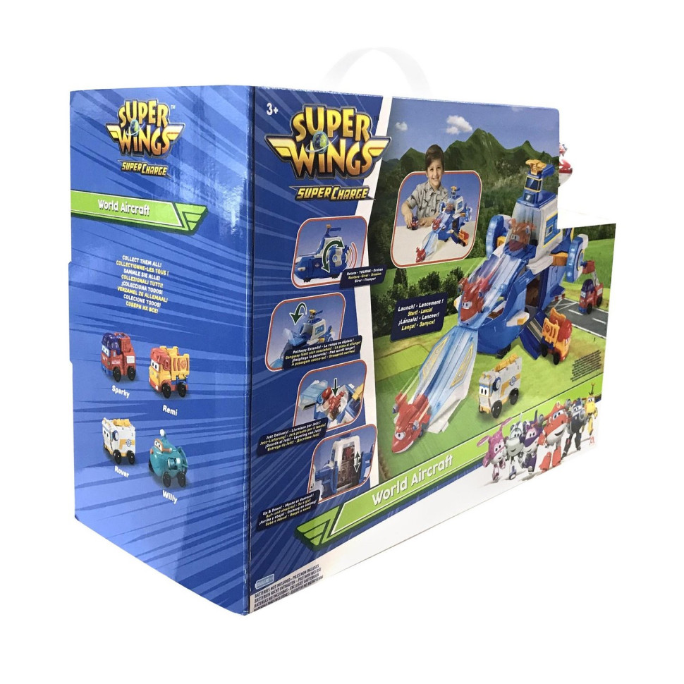 Игровой набор Super Wings Supercharge Air Moving Base, Воздушная База, свет, звук EU740831