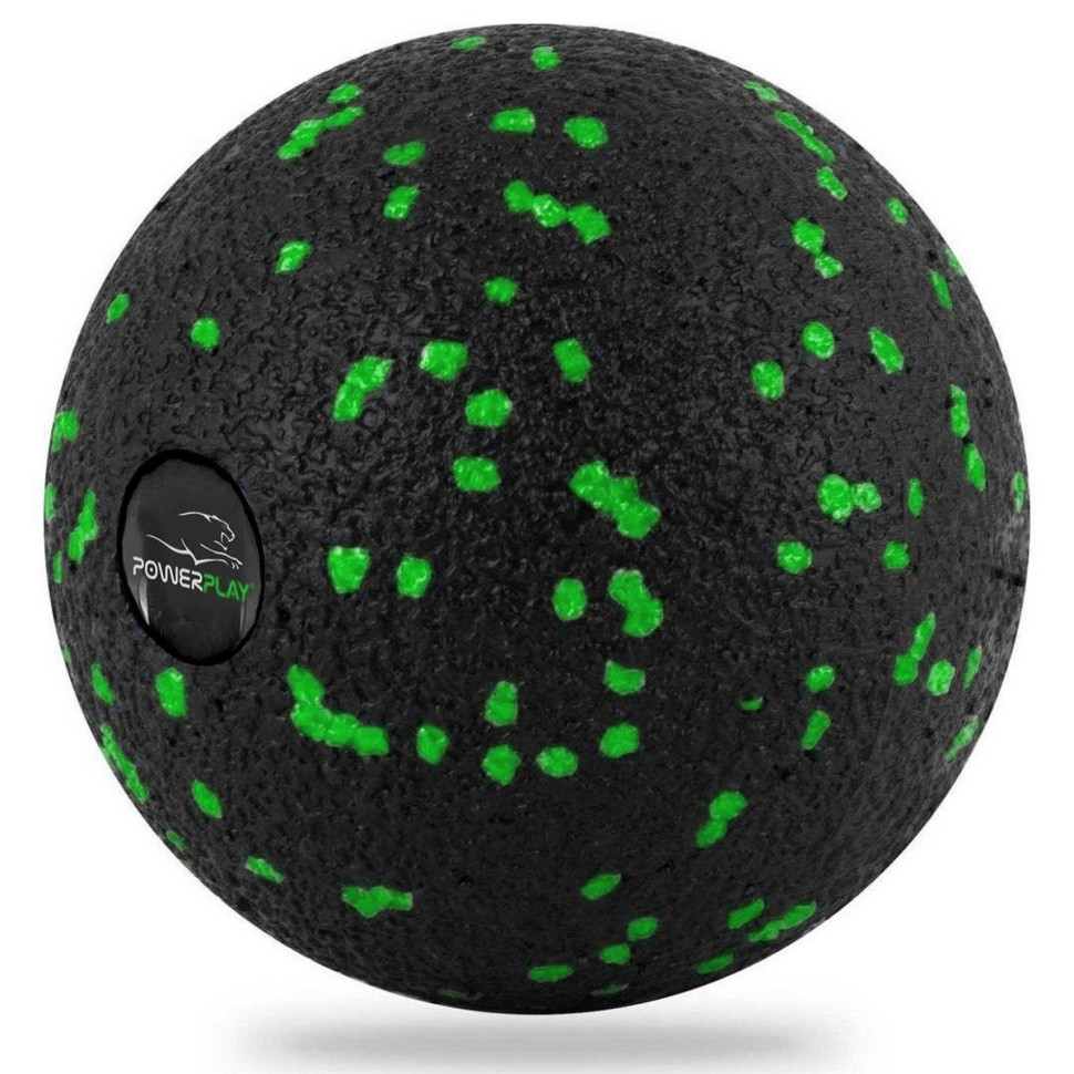 Набор для массажа и йоги PowerPlay PP_4095_Green, ролик 45 х 15 см, два мяча, резинка 5,5 кг
