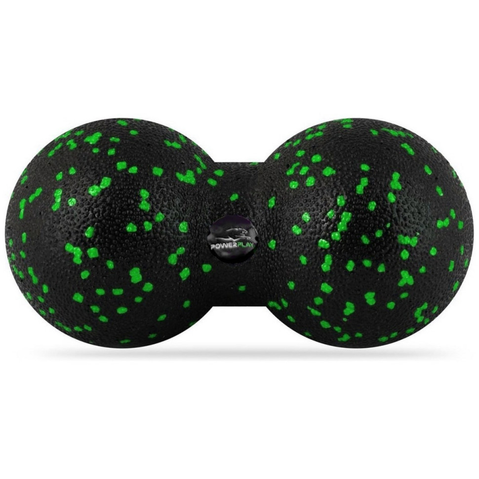 Набор для массажа и йоги PowerPlay PP_4095_Green, ролик 45 х 15 см, два мяча, резинка 5,5 кг