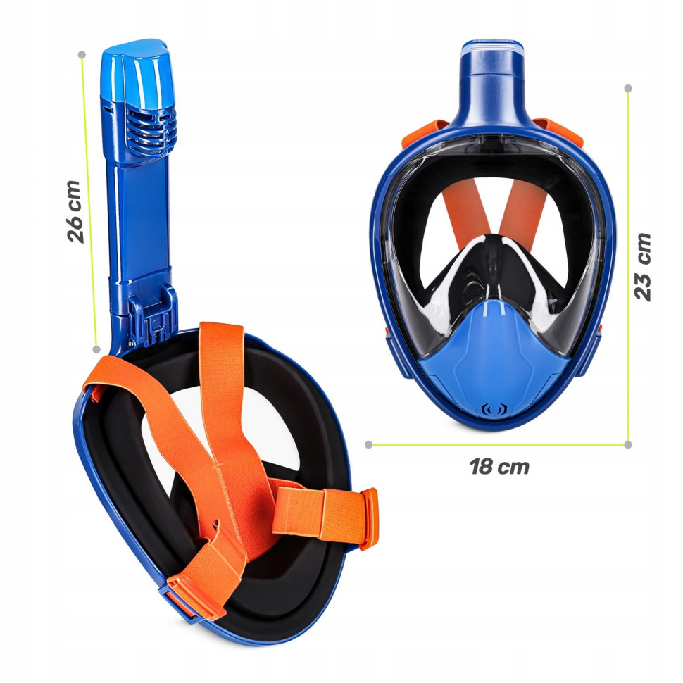 Маска для снорклинга полнолицевая TSUNAMI P-5905973405454 Blue