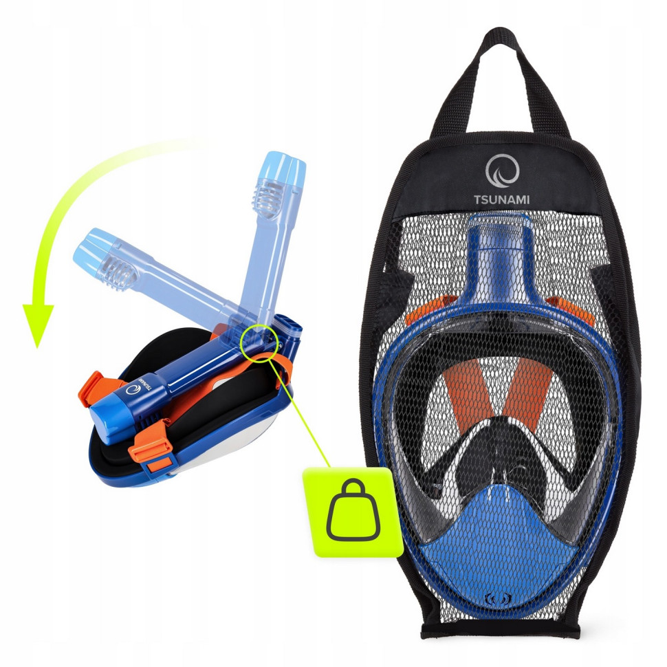 Маска для снорклинга полнолицевая TSUNAMI P-5905973405454 Blue