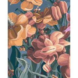 Картина по номерам "Стилизованная матиола. Диптих 1" © Yana Biluhina Brushme BS53925, 40x50 см