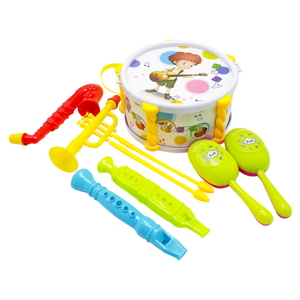 Детский набор музыкальных инструментов Bambi 333-5 маракасы, барабан