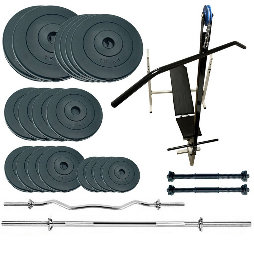 Лава для жиму з набором штанг та гантелей Gym Scott Plus Set Pro T Newt NE-SKM-PL-ST-120, 120 кг