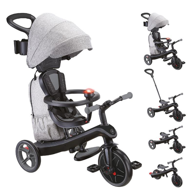 Велосипед детский EXPLORER TRIKE 4в1 DELUXE PLAY GLOBBER 636-120 черно-серый, до 20кг