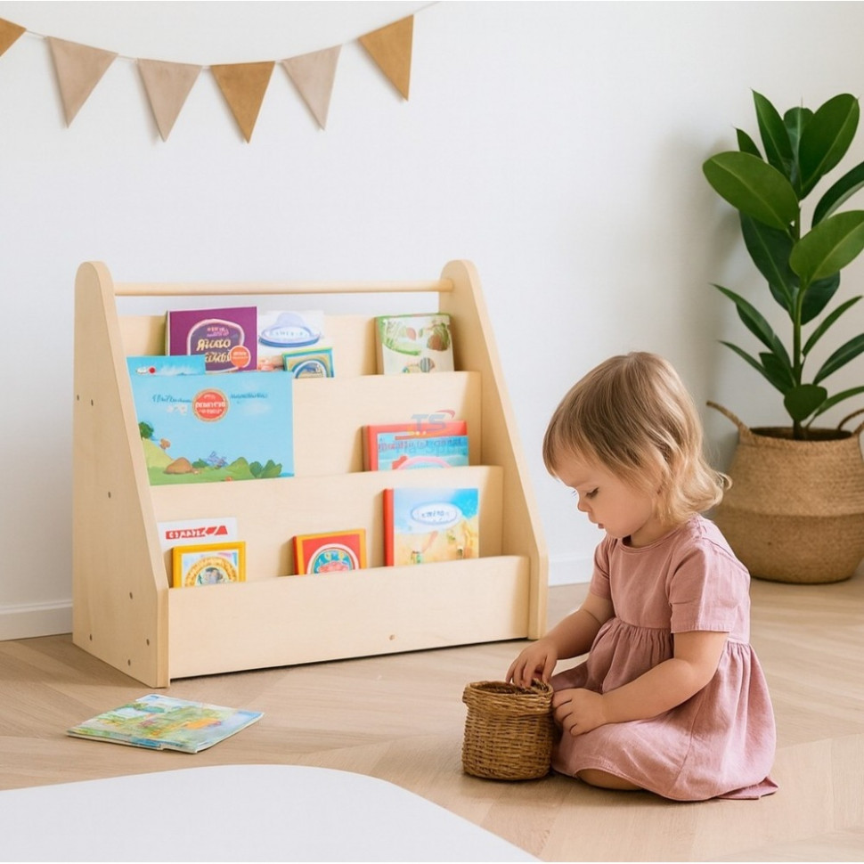 Портативный книжный шкаф монтессори TIA-SPORT sm-1435, размер 50х25х50 см