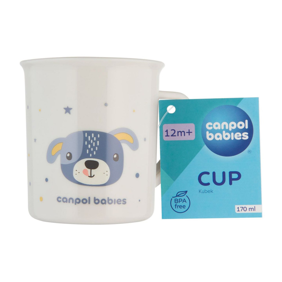 Детская кружка Собачка Cute animals Canpol babies 4/413_blu2 голубой, 170 мл