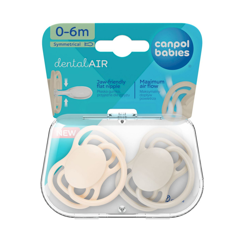 Пустушка силіконова симетрична Dental Air Canpol babies 23/228_cre 0-6 місяців