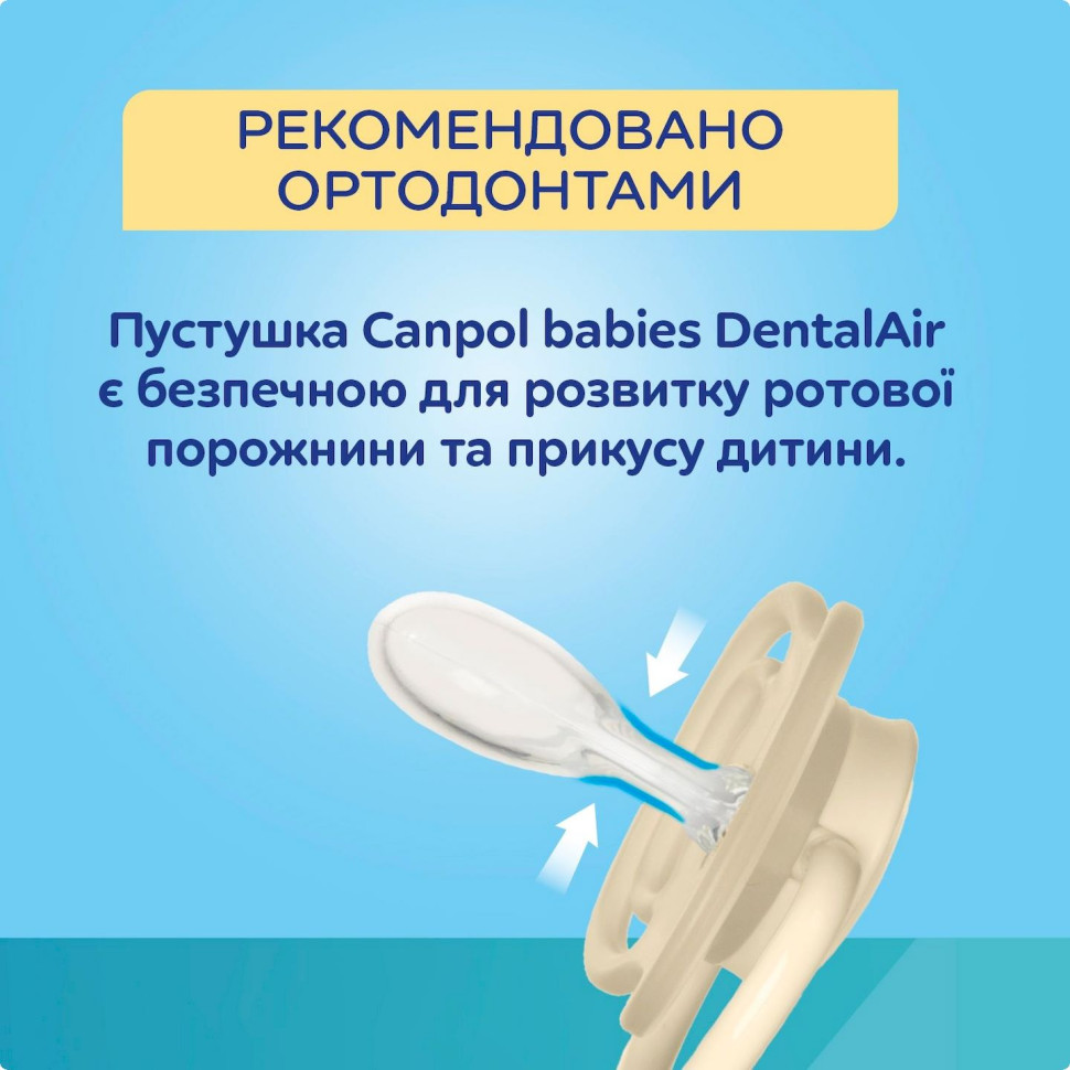 Пустушка силіконова симетрична Dental Air Canpol babies 23/228_cre 0-6 місяців