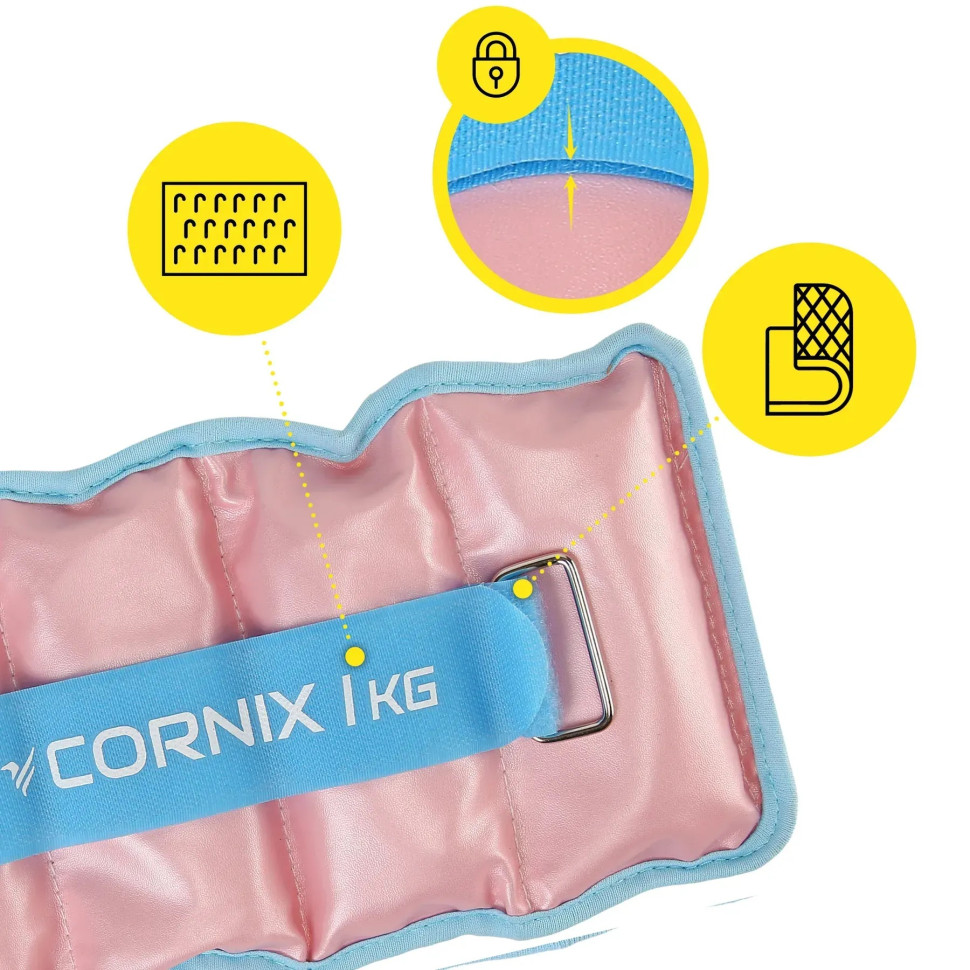 Утяжелители-манжеты для ног и рук Cornix XR-0399, 2 x 1 кг