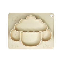 Силиконовая тарелка-коврик "Баранчик" Mega Zayka MGZ-0125(Beige) 18х23 см