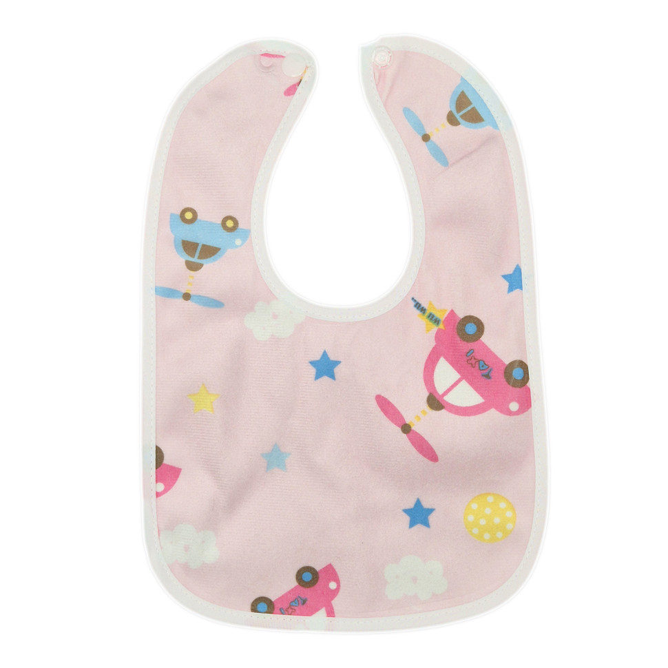 Детский тканевой слюнявчик Mega Zayka MGZ-0600(Pink) на кнопке
