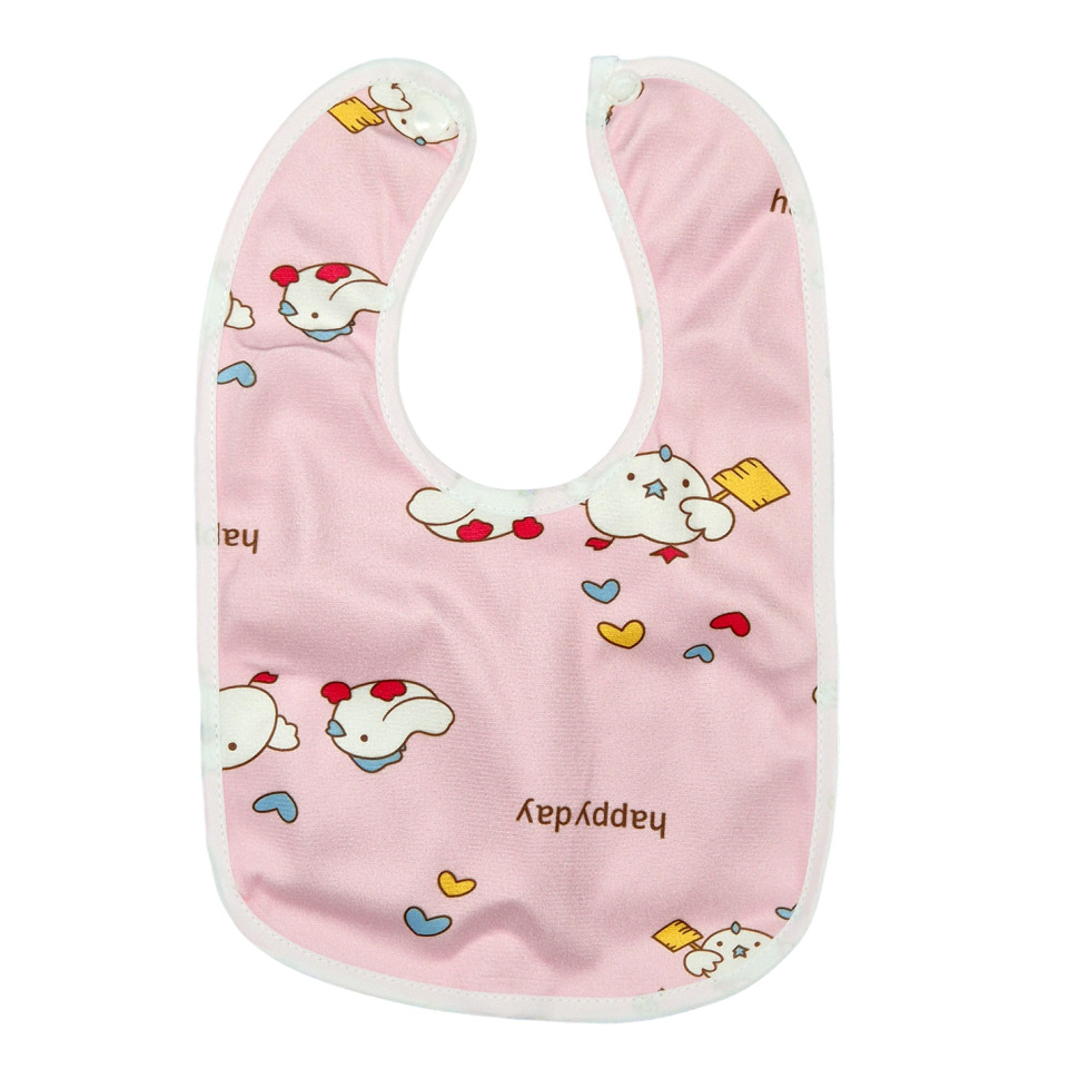 Детский тканевой слюнявчик Mega Zayka MGZ-0600(Pink) на кнопке