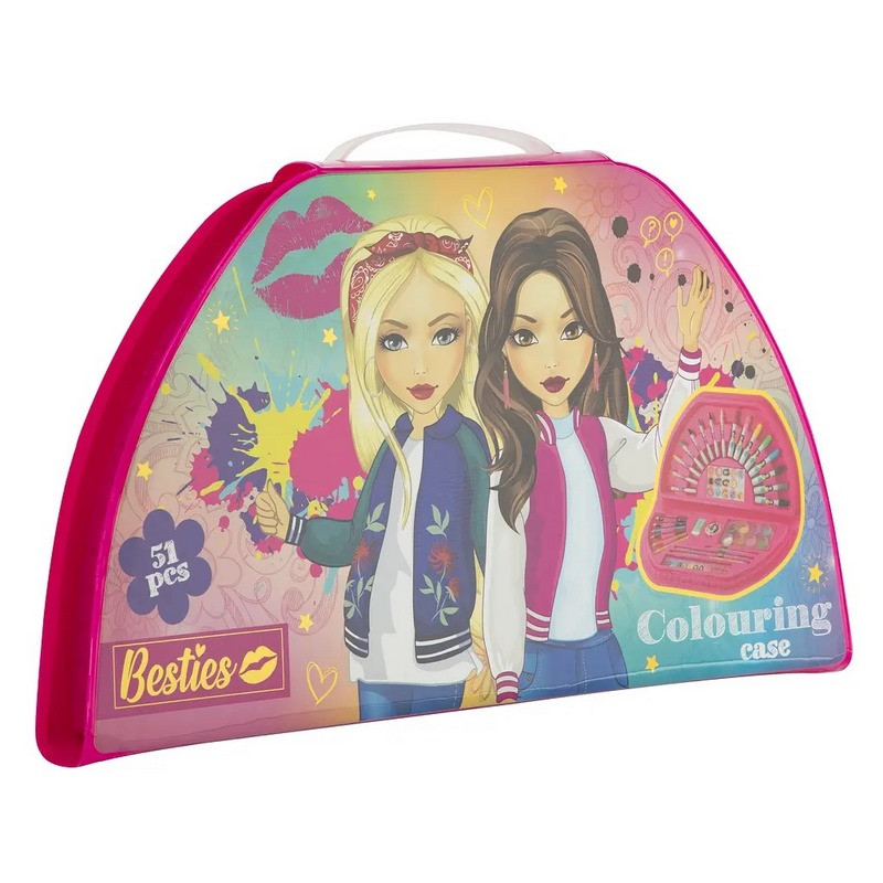 Дитячий набір для малювання Besties 990205, 8 воскових олівців, 8 фарб