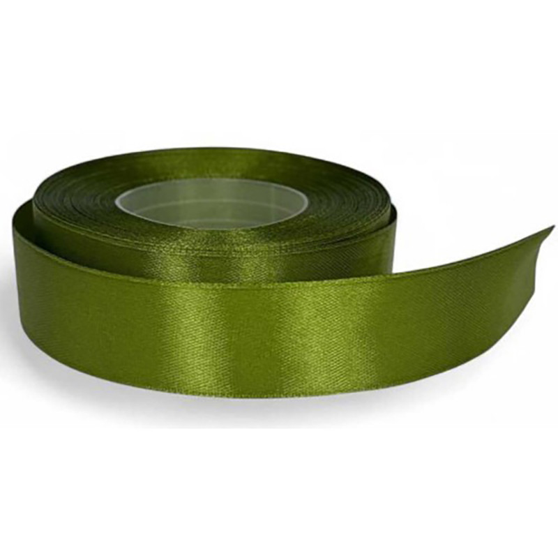 Атласная лента для рукоделия Bambi АБ-117, 0,6 см x 23 м, Зеленый 