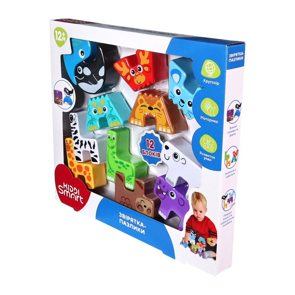 Обучающий игровой набор Зверушки-пазлики Kiddi Smart 4562-KS 12 элементов