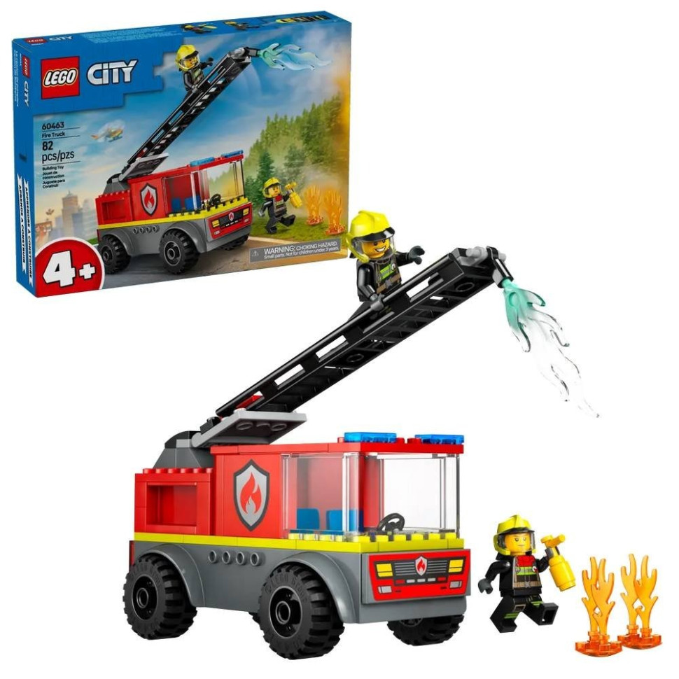 Конструктор Пожарная машина с лестницей LEGO 60463L 82 детали