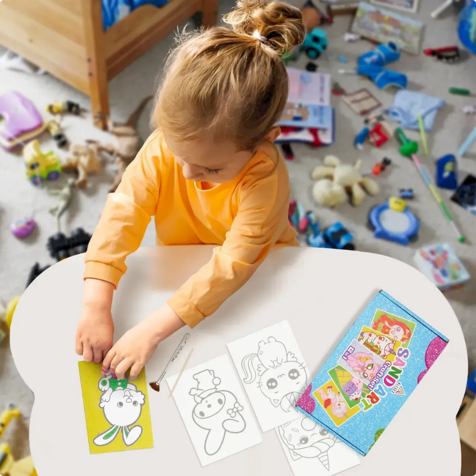 Дитячий набір для творчості Картина з піску Sand Art 12 в 1 Alexes КР-008 пісок у пляшках