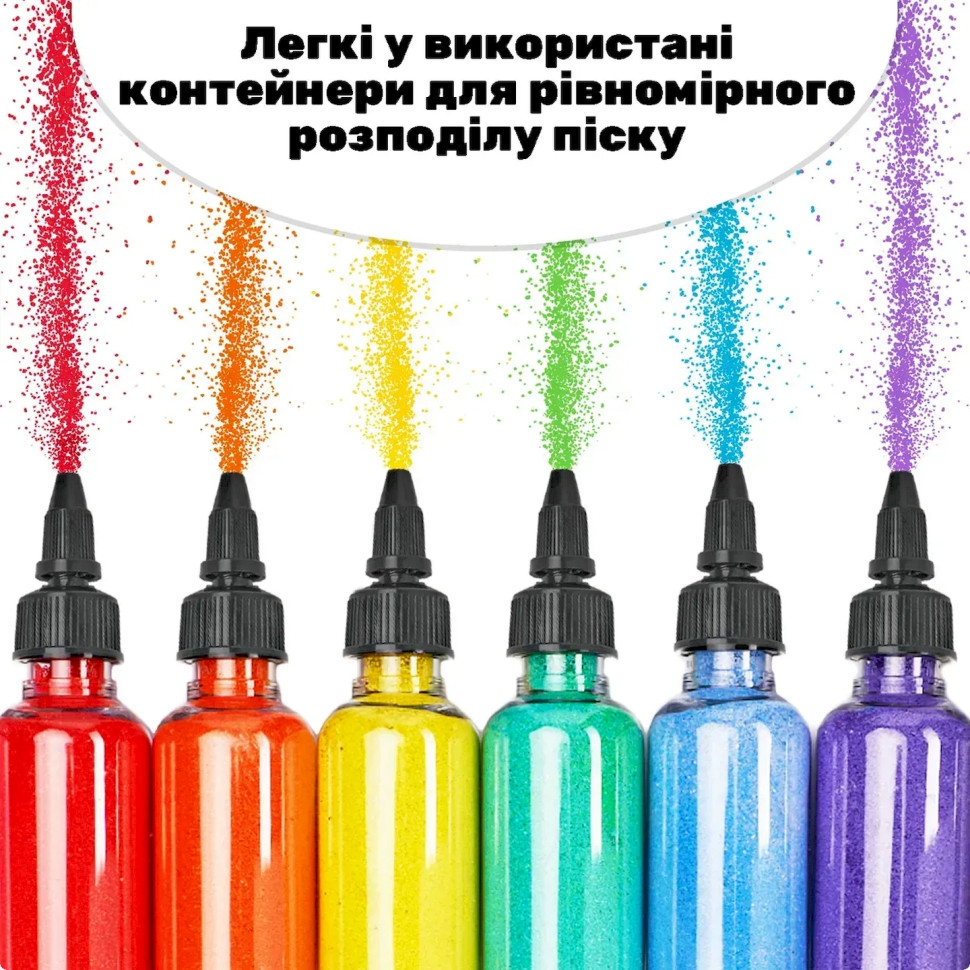 Дитячий набір для творчості Картина з піску Sand Art 12 в 1 Alexes КР-008 пісок у пляшках