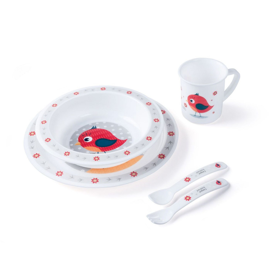 Детский набор посуды Cute Animals Canpol babies 4/401_red 5 предметов