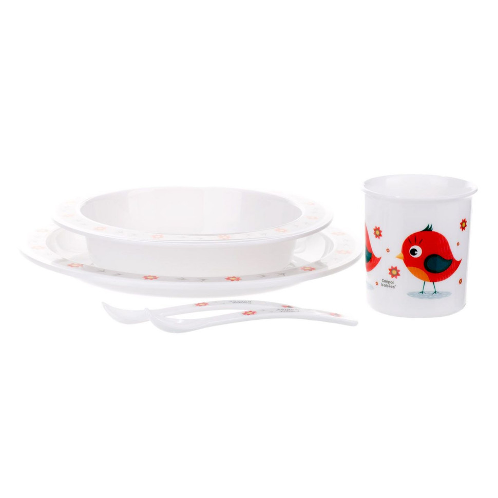 Детский набор посуды Cute Animals Canpol babies 4/401_red 5 предметов