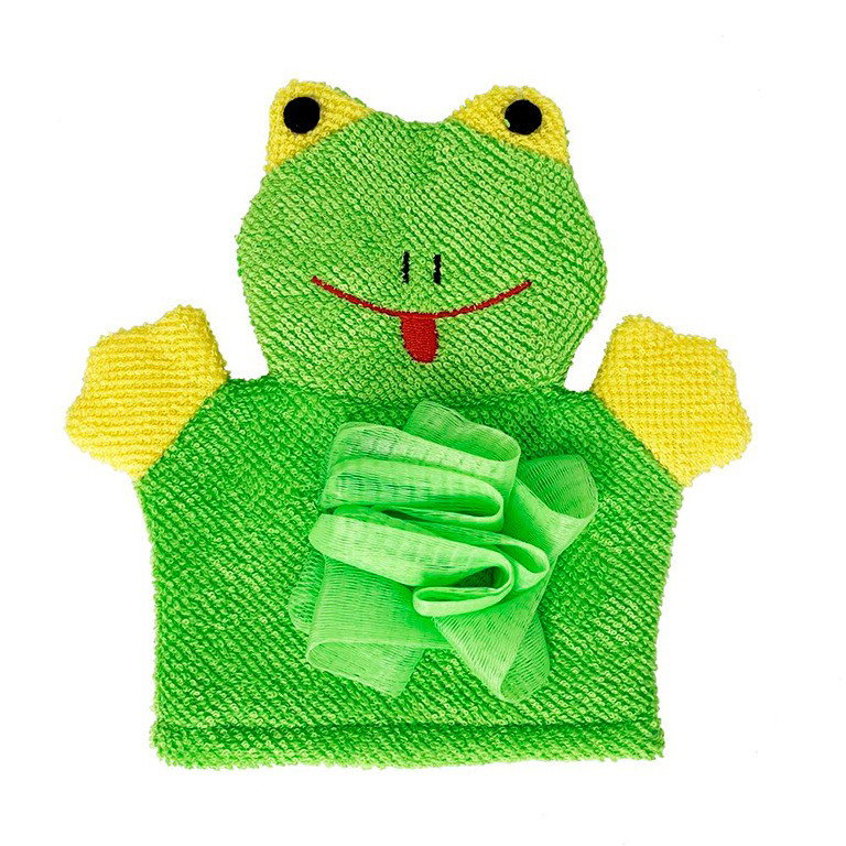 Мочалка-рукавичка для купання малюків Mega Zayka MGZ-0911(Green) Жабка