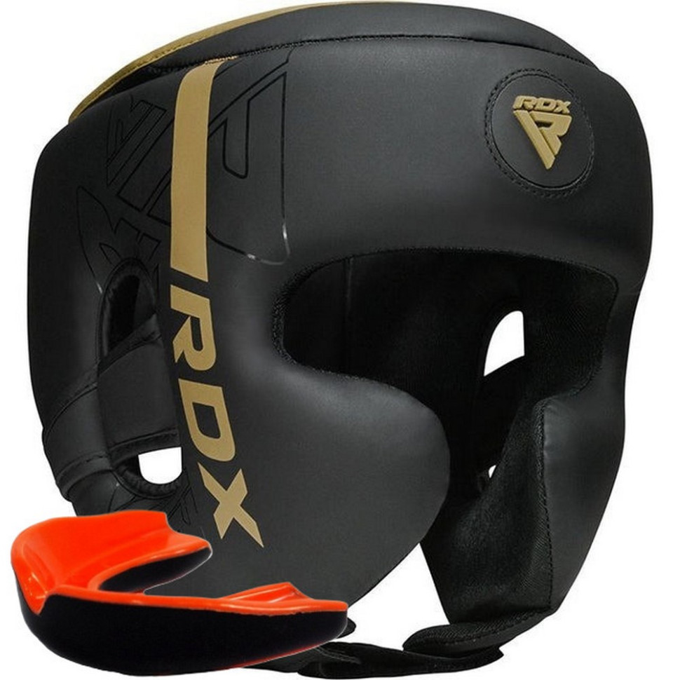Боксерский шлем F6 KARA Matte RDX Inc Limited HGR-F6MGL-L, Golden, L (капа в комплекте)