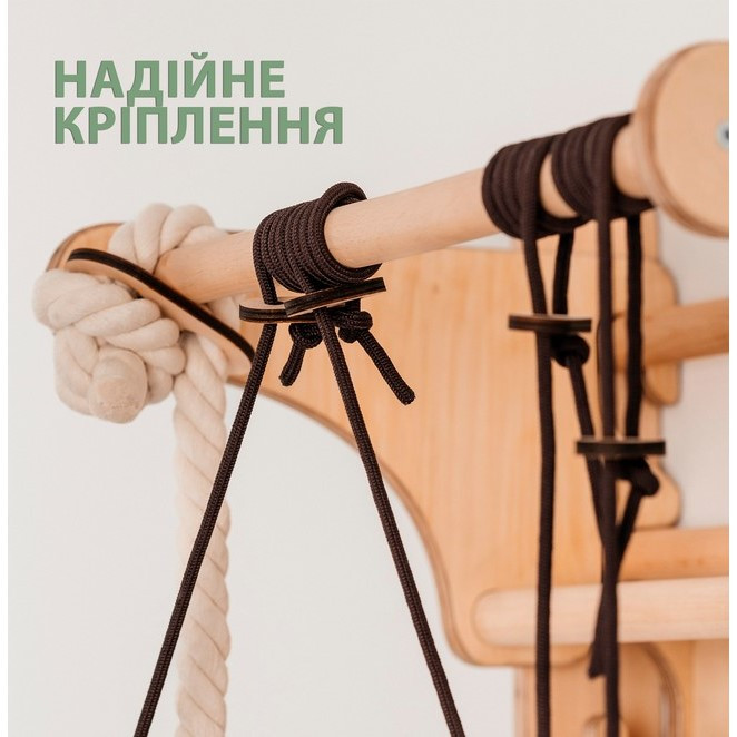 Дерев'яна шведська стінка 5 в 1 Goodevas E560 Гойдалка, гірка, мольберт