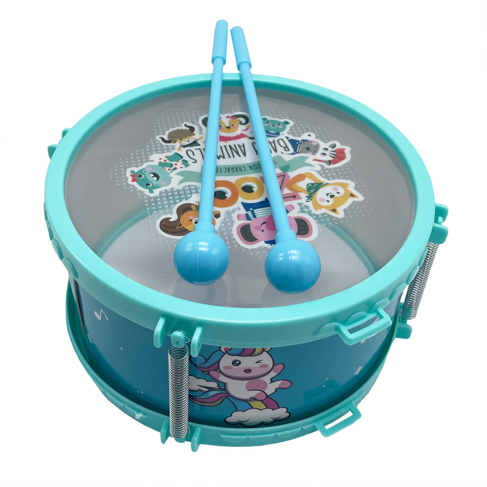 Детская игрушка Барабан Bambi 168-15C(Turquoise) палочки 2 шт 20 см