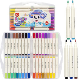 Набор акриловых маркеров Bambi 256-36(Blue) 36 цветов, мягкий наконечник
