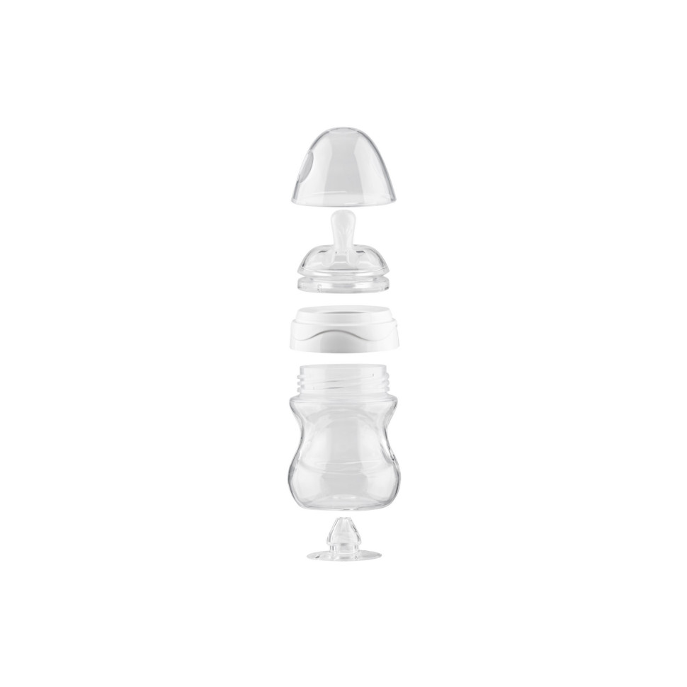 Дитяча пляшечка Nuvita 6011 Mimic Collection 150мл 0+ Антиколікова біла NV6011BIANCO