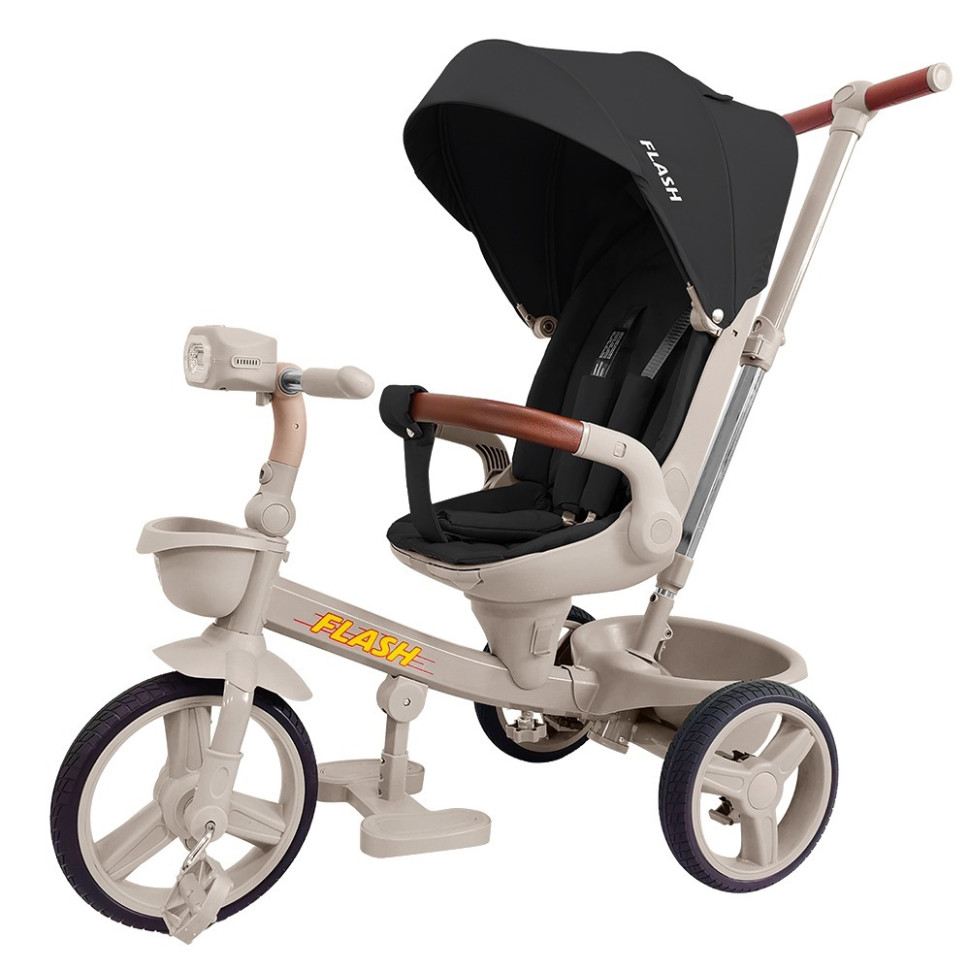 Велосипед триколісний FLASH Tilly T-3812 DARK GREY, з батьківською ручкою