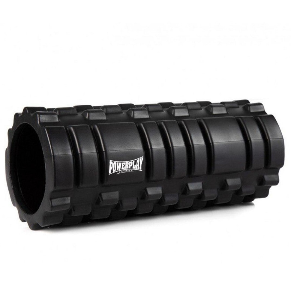 Набір для масажу та йоги PowerPlay PP_4096_Black, ролик 33 х 14 см, два мячі, резинка 11 кг