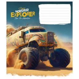 Зошит учнівський "Super Monster" Школярик 012-3293L-2 в лінію, 12 аркушів 