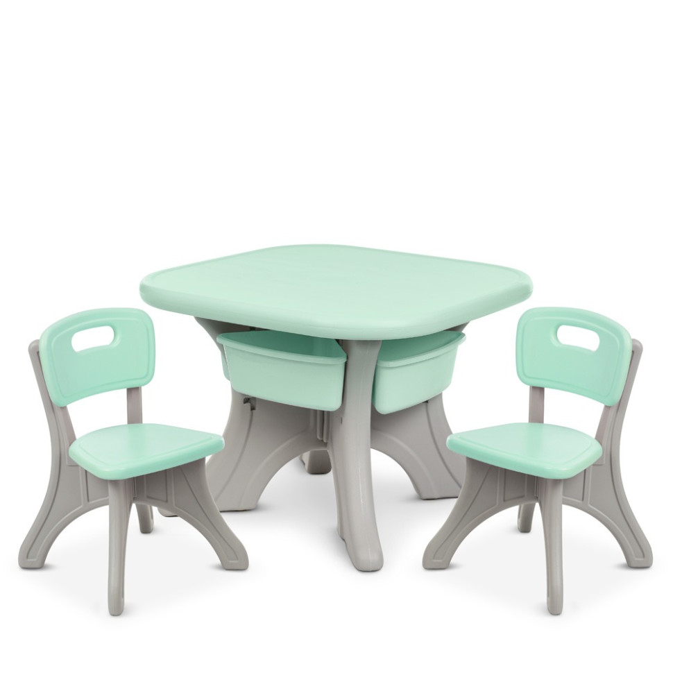 Дитячий столик з двома стільцями Bambi NEW TABLE-5 бежево-м'ятний