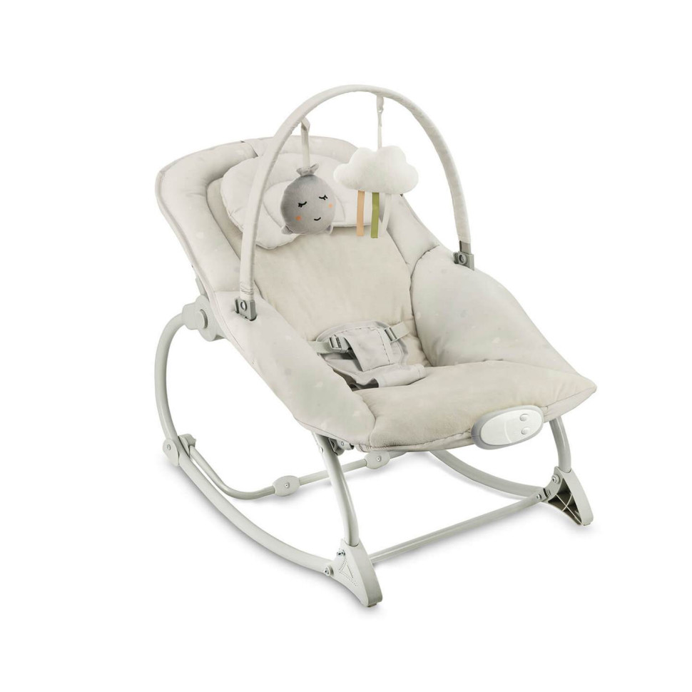 Детский шезлонг-качеля LAPIS MoMi BULE00045 light gray, до 12 кг